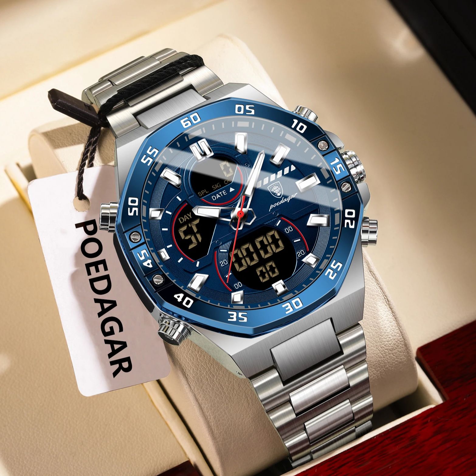Minute Repeater Watch - POEDAGAR Top Orologio da uomo LED