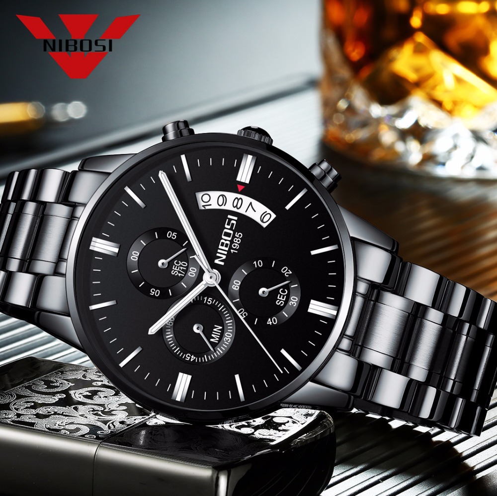 NIBOSI Orologio al quarzo nero - Luxury Watch Top 10 recensione e prezzo