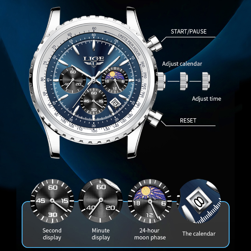 LIGE Brand Luxury Quartz Man W - Luxury Watch Name recensione e prezzo