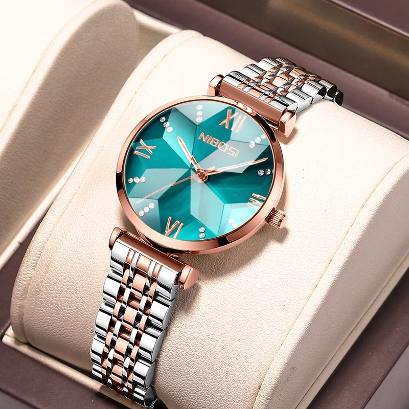 NIBOSI moda rombo specchio oro - Luxury Watch Top 10 recensione e prezzo